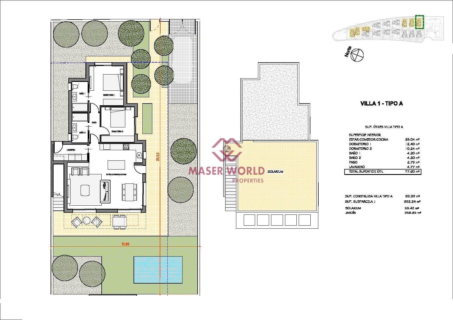 2 soverom Villa til salgs i Hacienda del Alamo med svømmebasseng - € 311 900 (Ref: 9446262)