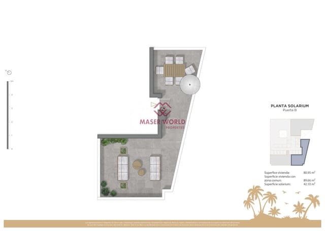 2 slaapkamer Penthouse te koop in Guardamar del Segura met zwembad garage - € 360.000 (Ref: 9446268)