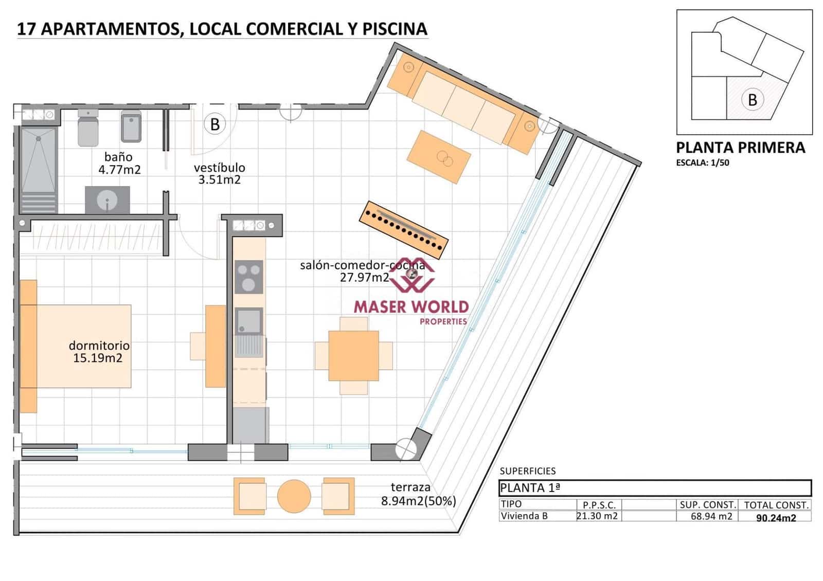 1 bedroom Apartment for sale in Lo Pagan with pool - € 159,900 (Ref: 9494533)