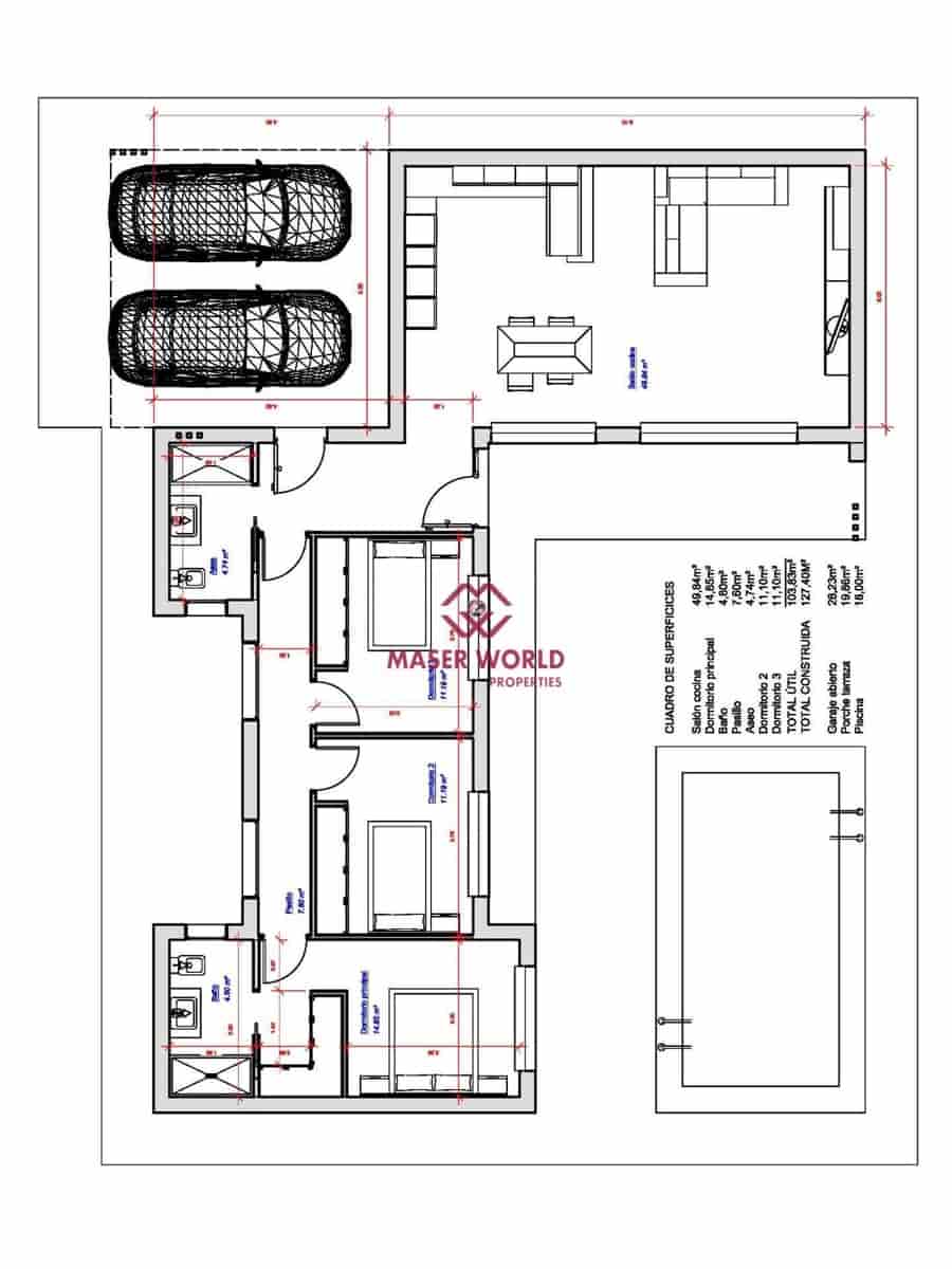 Chalet de 3 habitaciones en Pinoso en venta con piscina garaje - 385.000 € (Ref: 9548108)