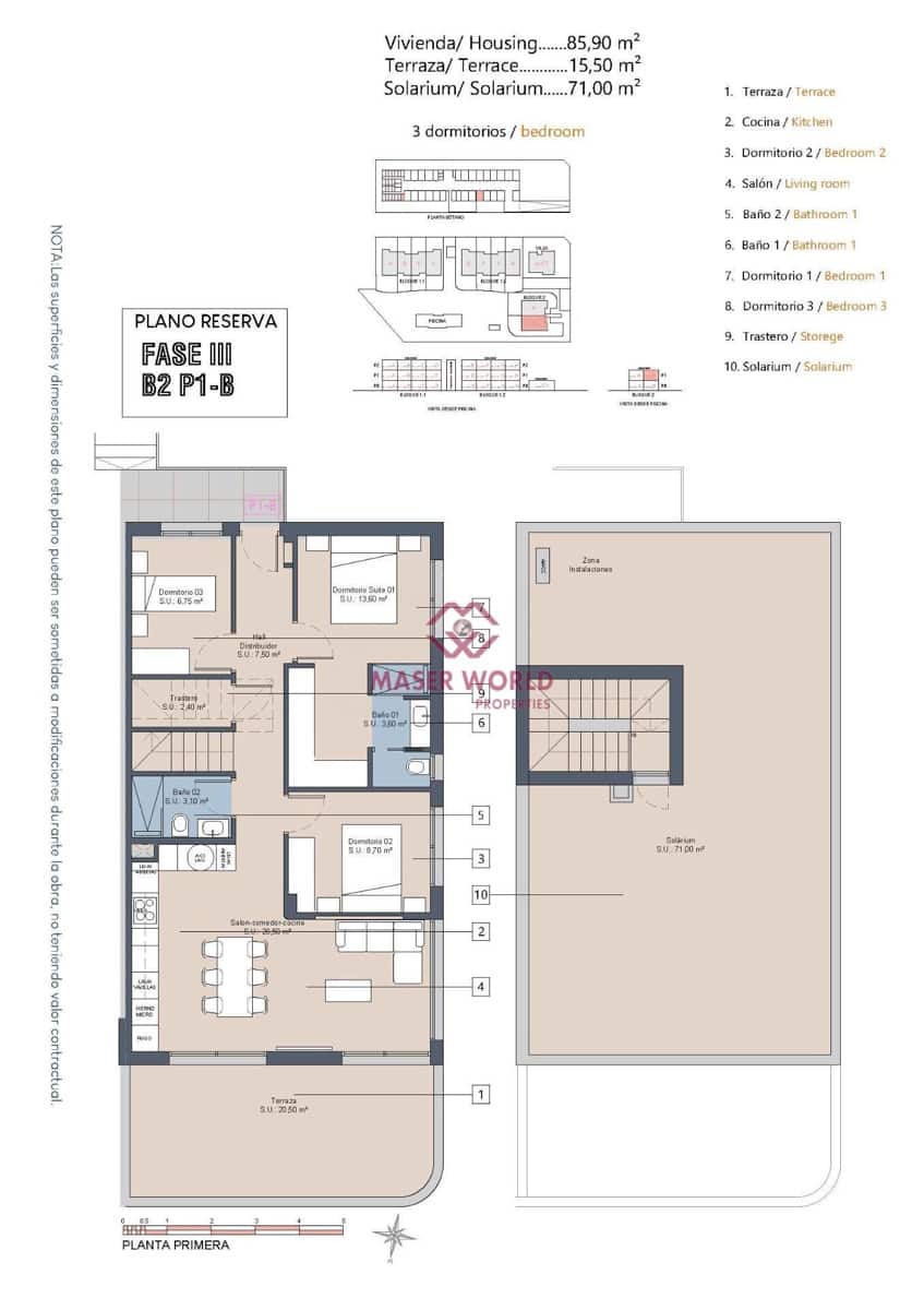3 sypialnia Bungalow na sprzedaż w Los Alcazares z basenem - 399 900 € (Ref: 9555649)