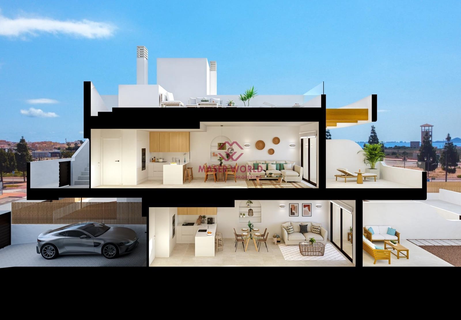 3 sypialnia Bungalow na sprzedaż w Los Alcazares z basenem - 399 900 € (Ref: 9555649)