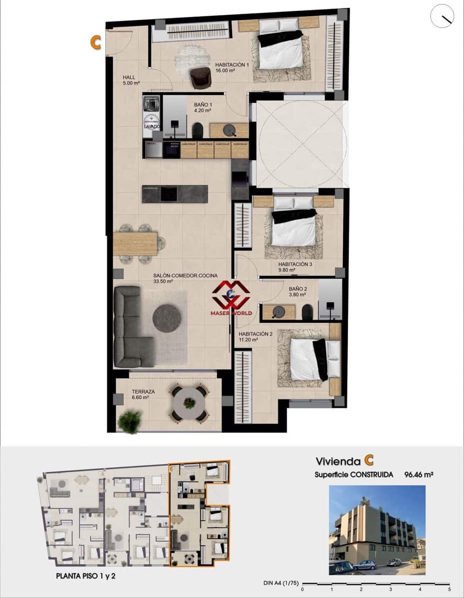 3 bedroom Apartment for sale in Catral with pool - € 243,000 (Ref: 9701575)