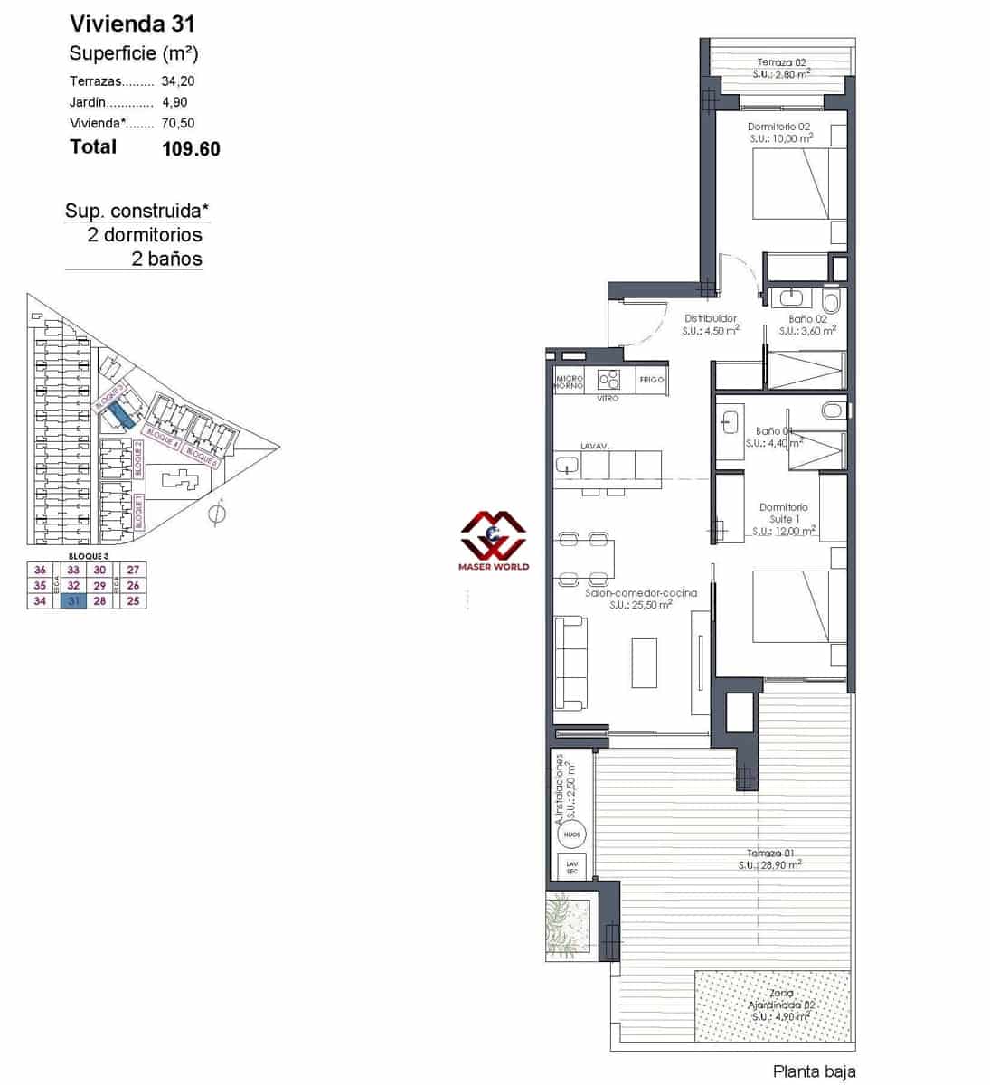 Apartamento de 2 habitaciones en Los Alcázares en venta con piscina - 319.000 € (Ref: 9701578)
