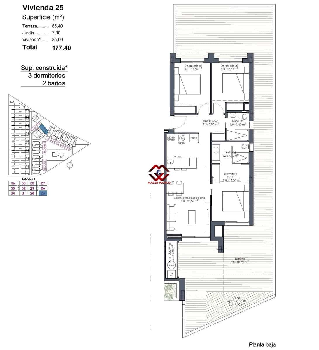 3 bedroom Apartment for sale in Los Alcazares with pool - € 369,000 (Ref: 9701579)