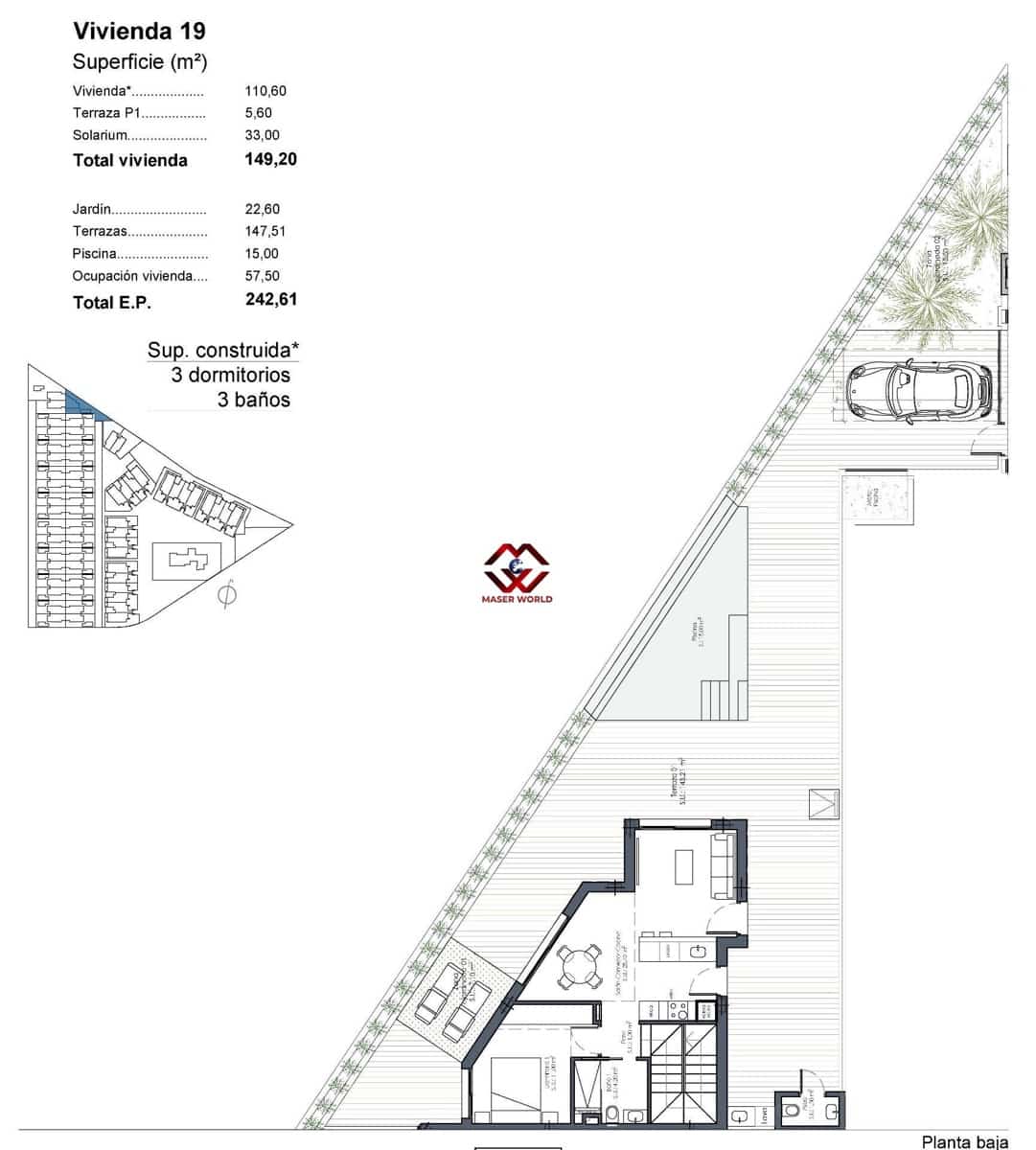 3 soveværelse Semi-Rækkehus til salg i Los Alcazares med swimmingpool - € 630.000 (Ref: 9701580)