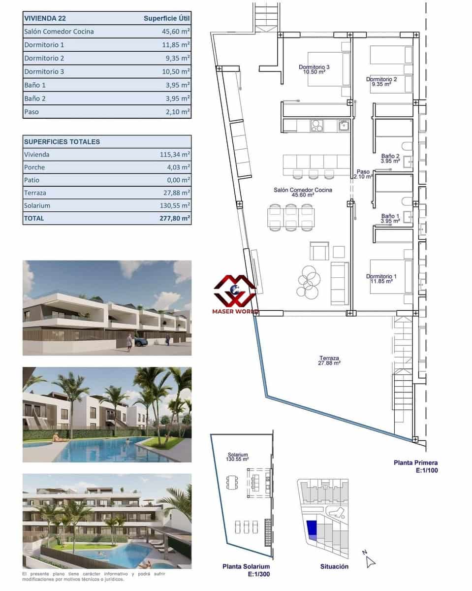 3 chambre Bungalow à vendre à Pilar de la Horadada avec piscine garage - 495 000 € (Ref: 9701582)