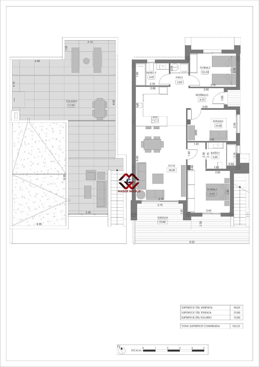 3 soveværelse Semi-Rækkehus til salg i Algorfa med swimmingpool - € 519.000 (Ref: 9701583)