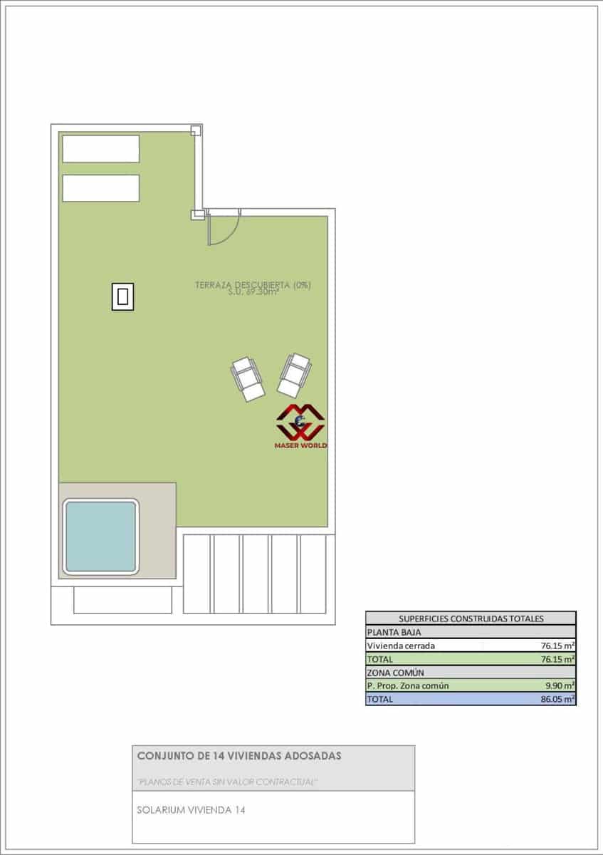 2 bedroom Bungalow for sale in Rojales with garage - € 281,900 (Ref: 9778043)