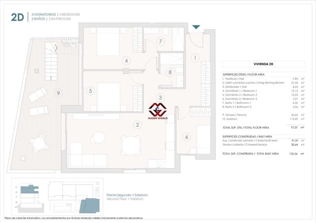 3 soveværelse Penthouse til salg i Benijófar med swimmingpool garage - € 410.000 (Ref: 9778049)