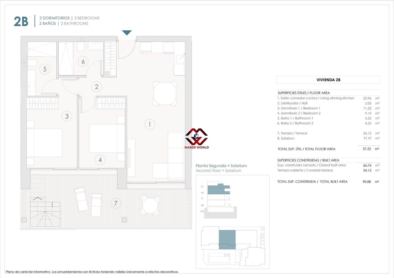 2 soveværelse Penthouse til salg i Benijofar med swimmingpool garage - € 410.000 (Ref: 9778050)