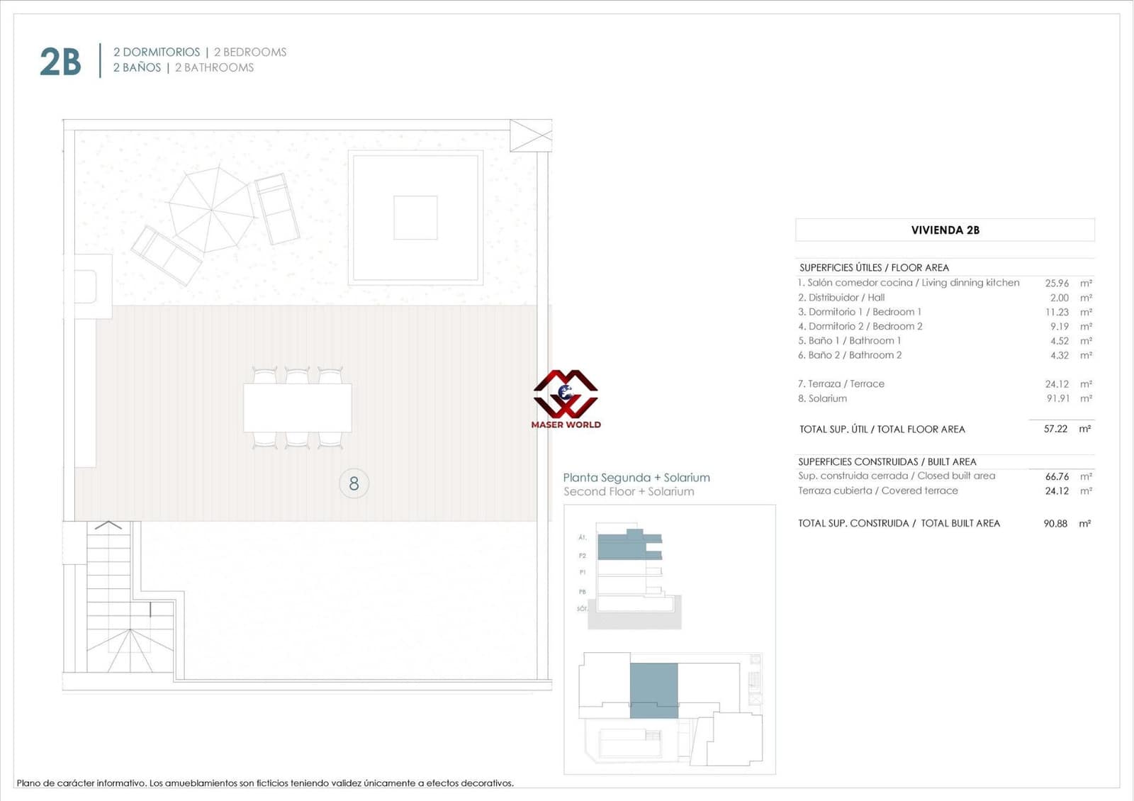 2 soveværelse Penthouse til salg i Benijofar med swimmingpool garage - € 410.000 (Ref: 9778050)