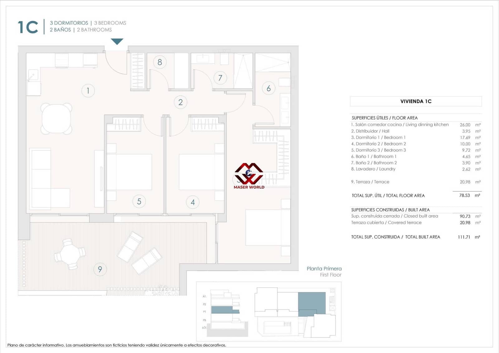 3 bedroom Apartment for sale in Benijofar with pool garage - € 294,000 (Ref: 9778051)