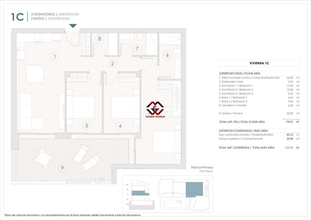 3 soverom Leilighet til salgs i Benijófar med svømmebasseng garasje - € 294 000 (Ref: 9778051)