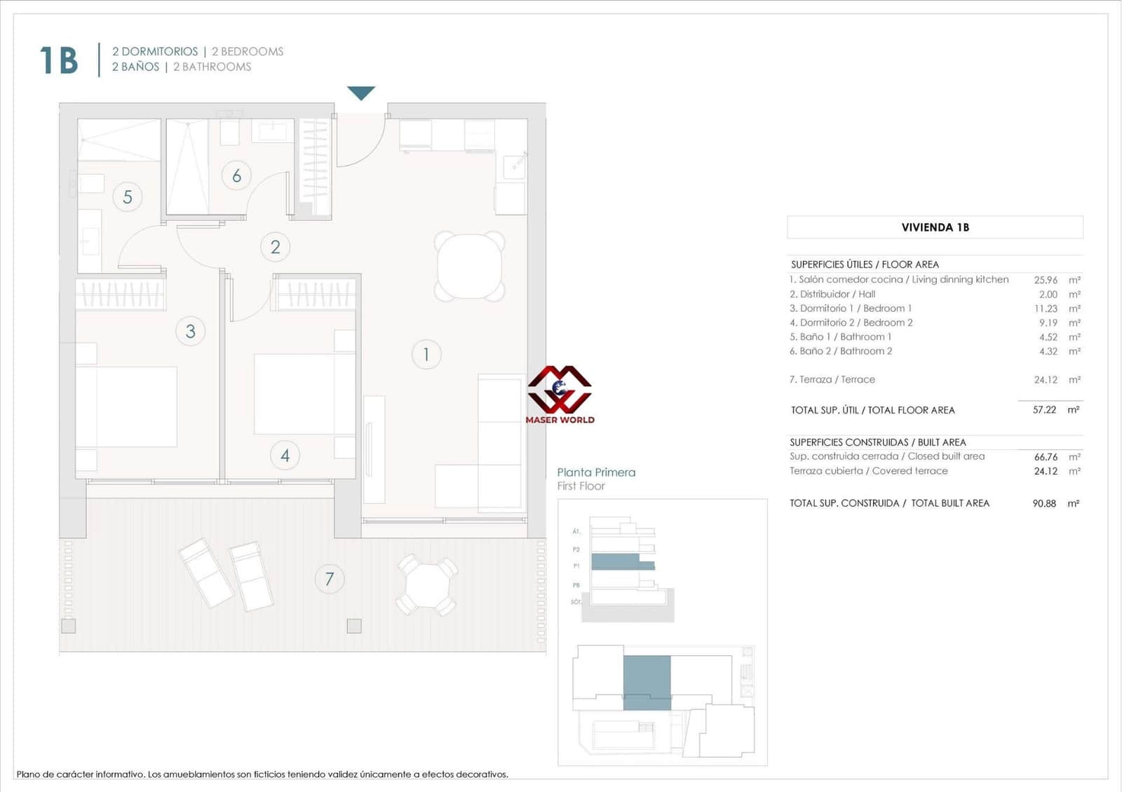 2 bedroom Apartment for sale in Benijofar with pool garage - € 285,000 (Ref: 9778052)