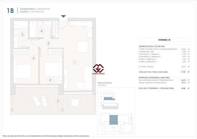 2 sovrum Lägenhet till salu i Benijófar med pool garage - 285 000 € (Ref: 9778052)