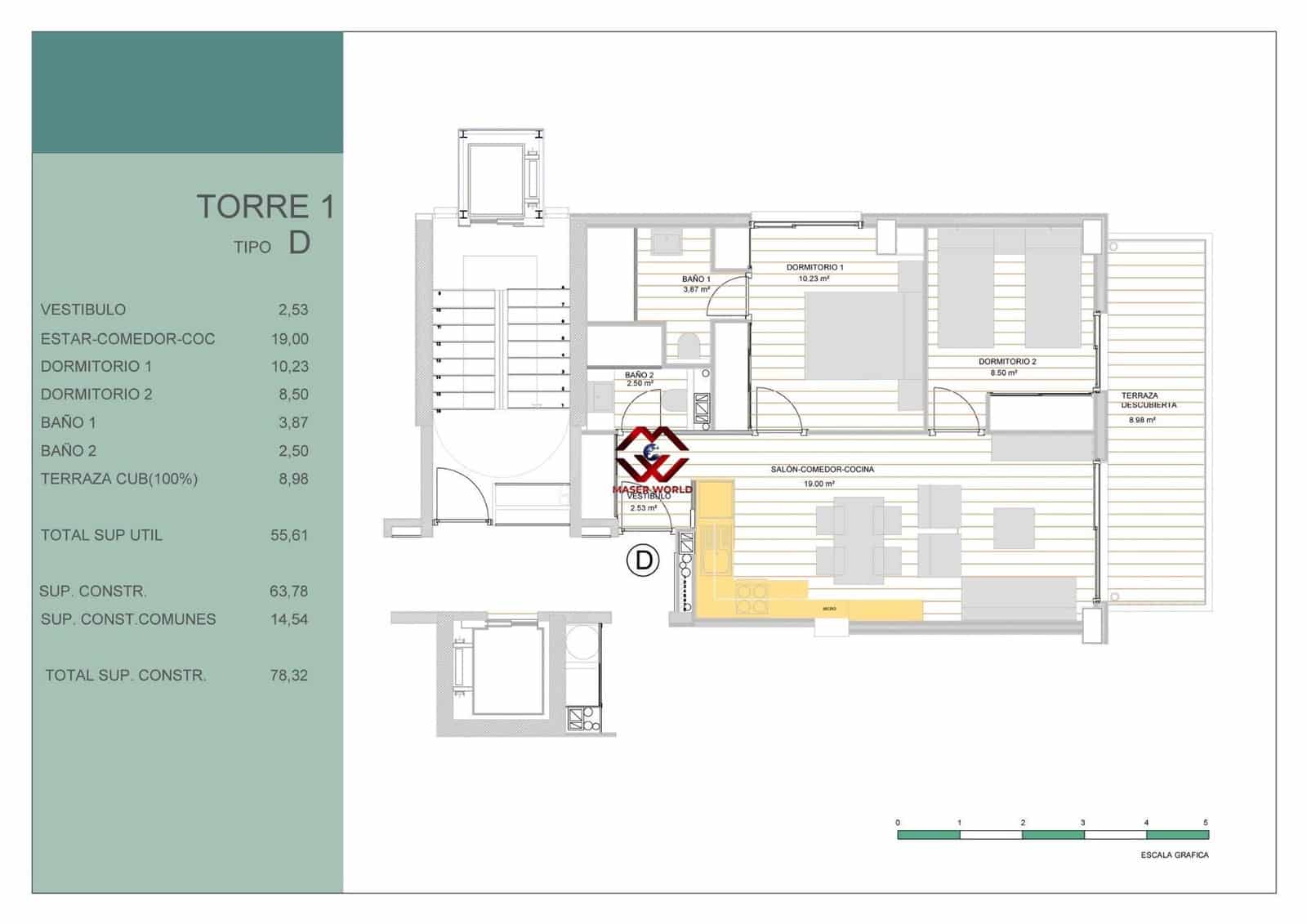 2 chambre Appartement à vendre à Guardamar del Segura avec piscine garage - 245 000 € (Ref: 9783060)