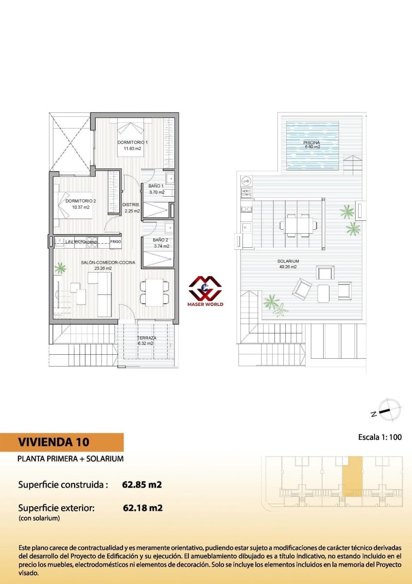 2 chambre Bungalow à vendre à San Pedro del Pinatar avec piscine garage - 329 900 € (Ref: 9783062)