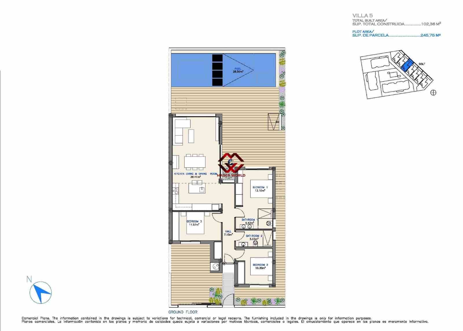 3 slaapkamer Villa te koop in Los Alcazares met zwembad garage - € 565.000 (Ref: 9783542)