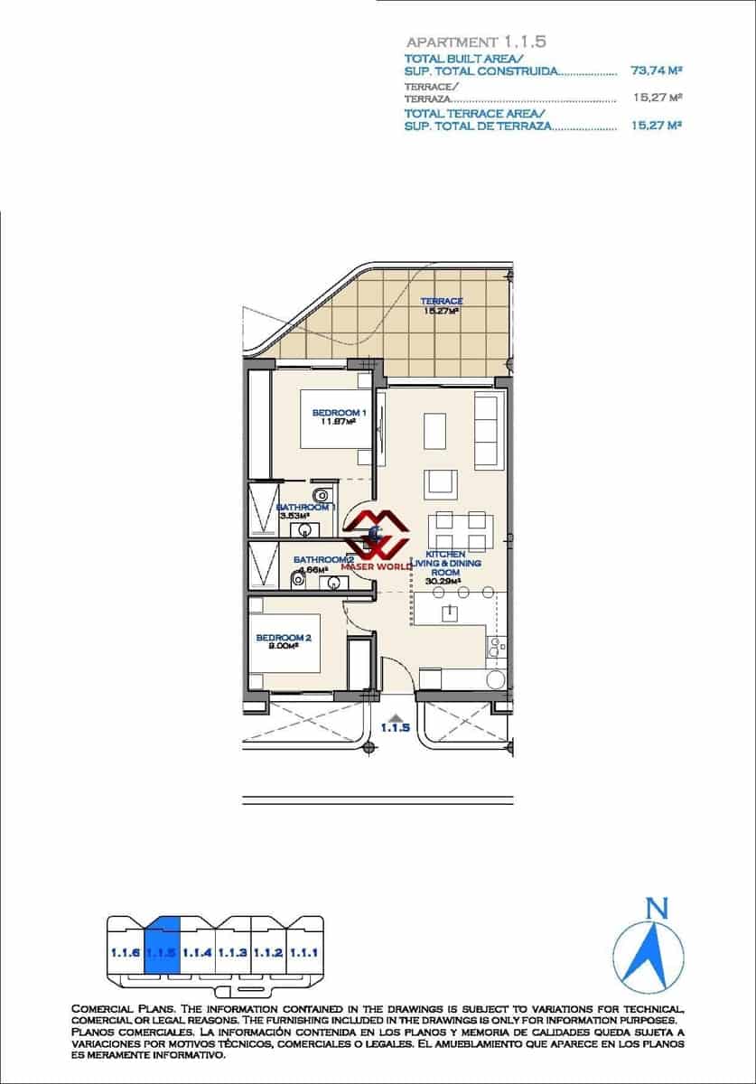 2 quarto Apartamento para venda em Los Alcazares com piscina garagem - 279 000 € (Ref: 9783544)