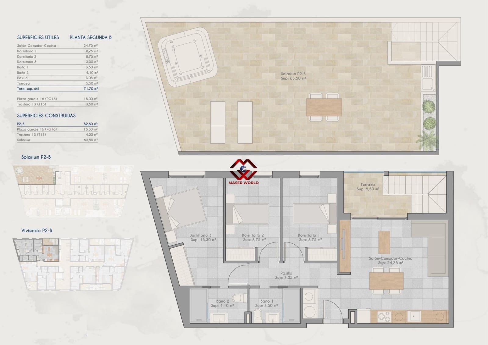 3 makuuhuone Kattohuoneisto myytävänä paikassa Los Cuarteros mukana uima-altaan 
autotalli - 317 000 € (Ref: 9794523)