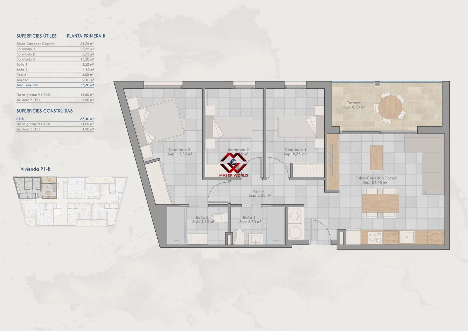 3 quarto Apartamento para venda em Los Cuarteros com piscina garagem - 279 000 € (Ref: 9794526)