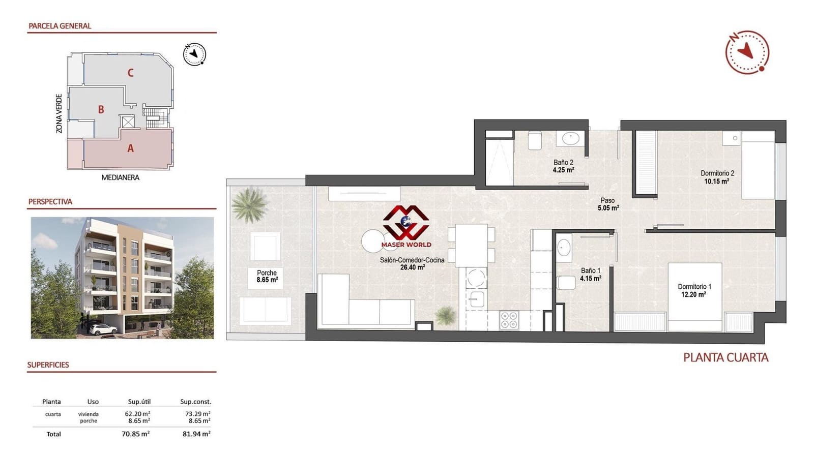 2 chambre Penthouse à vendre à Lo Pagan avec piscine garage - 259 900 € (Ref: 9794536)