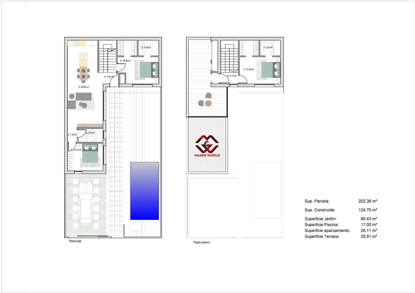 3 sypialnia Dom szeregowy na sprzedaż w San Javier z basenem garażem - 465 000 € (Ref: 9794537)