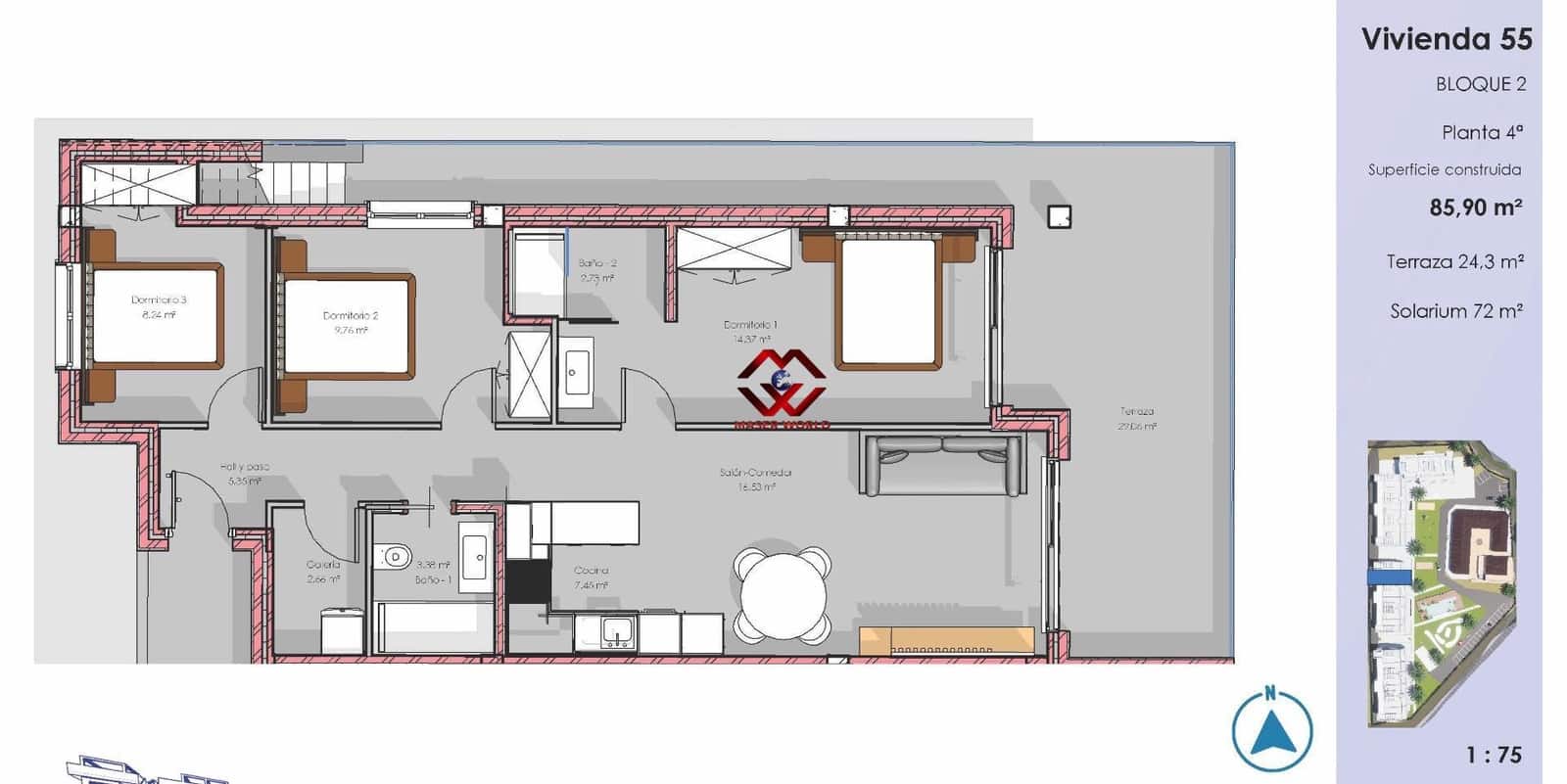 3 chambre Penthouse à vendre à El Raso avec piscine garage - 395 000 € (Ref: 9794540)