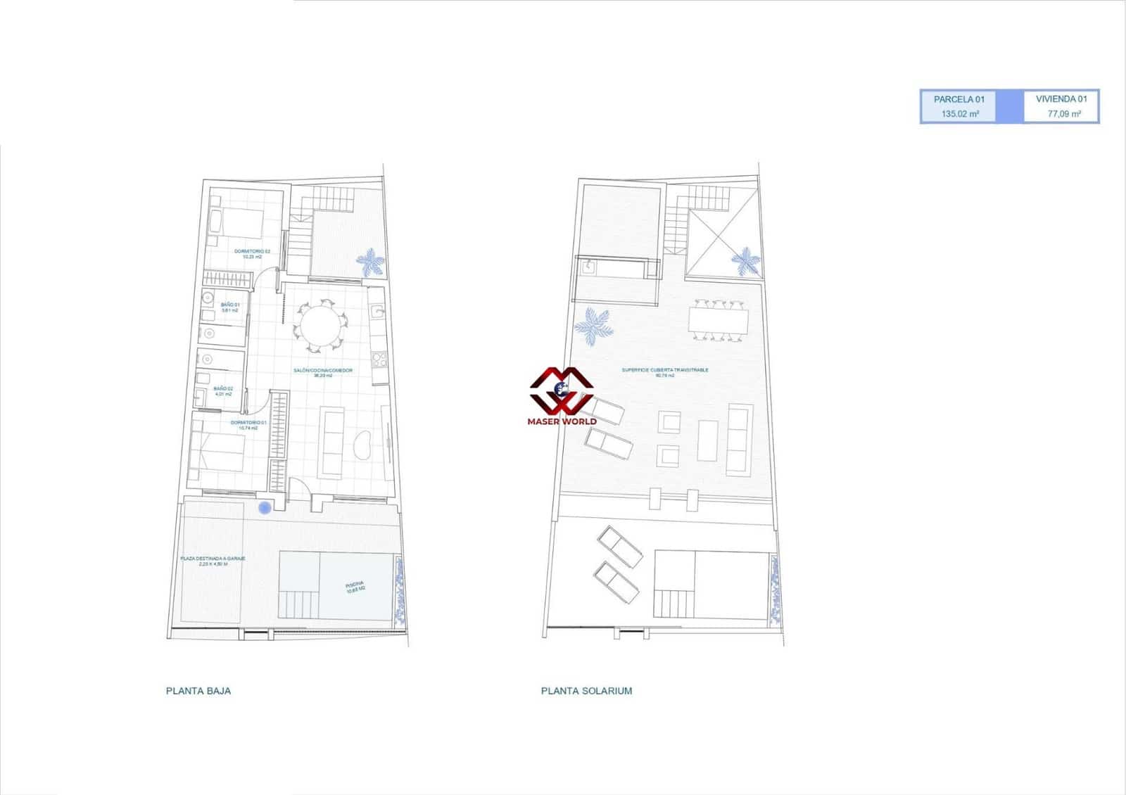 2 sypialnia Dom szeregowy na sprzedaż w Roldan z basenem garażem - 274 900 € (Ref: 9794546)