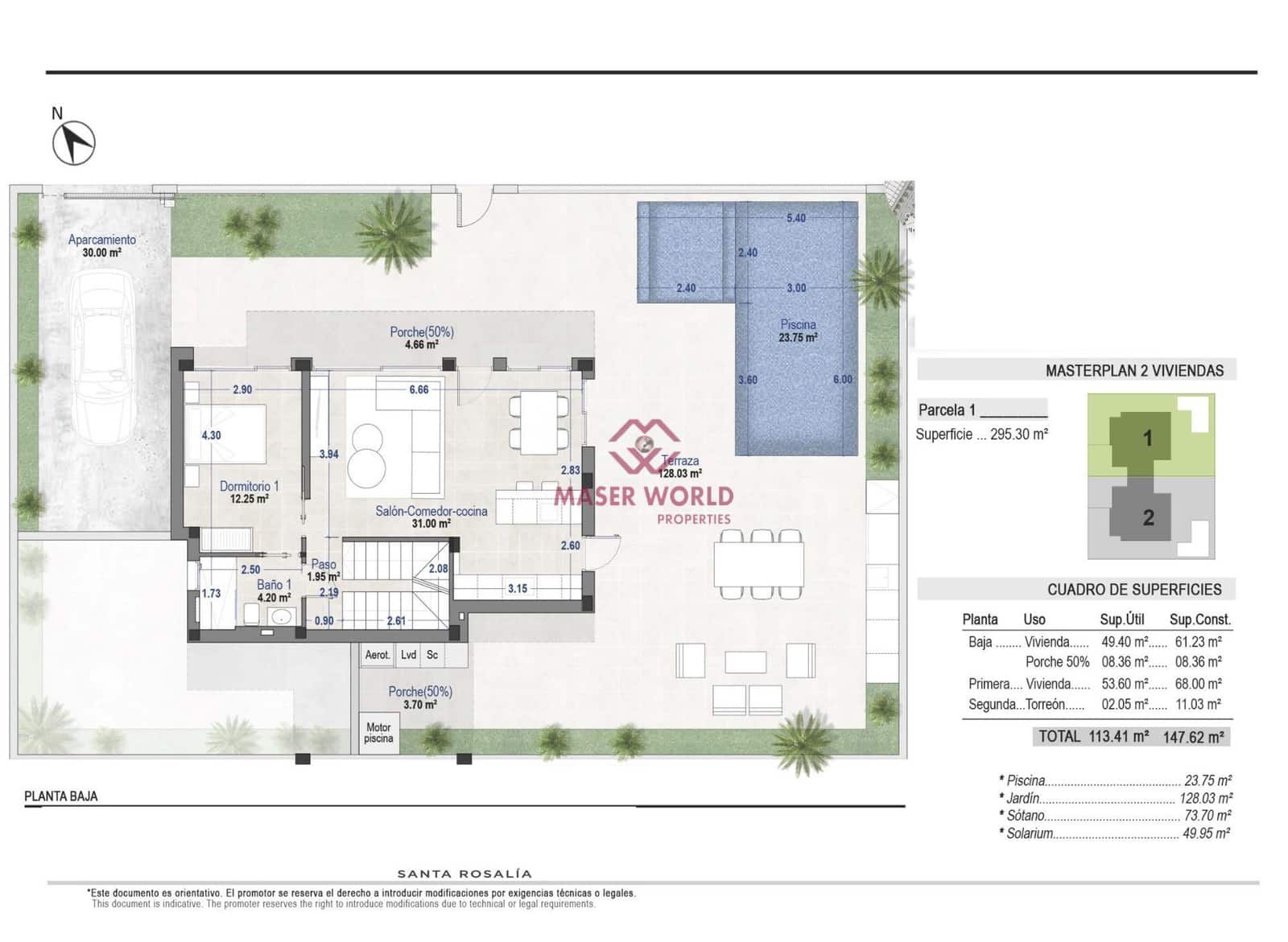 Pareado de 4 habitaciones en Torre-Pacheco en venta con piscina - 785.000 € (Ref: 9800618)