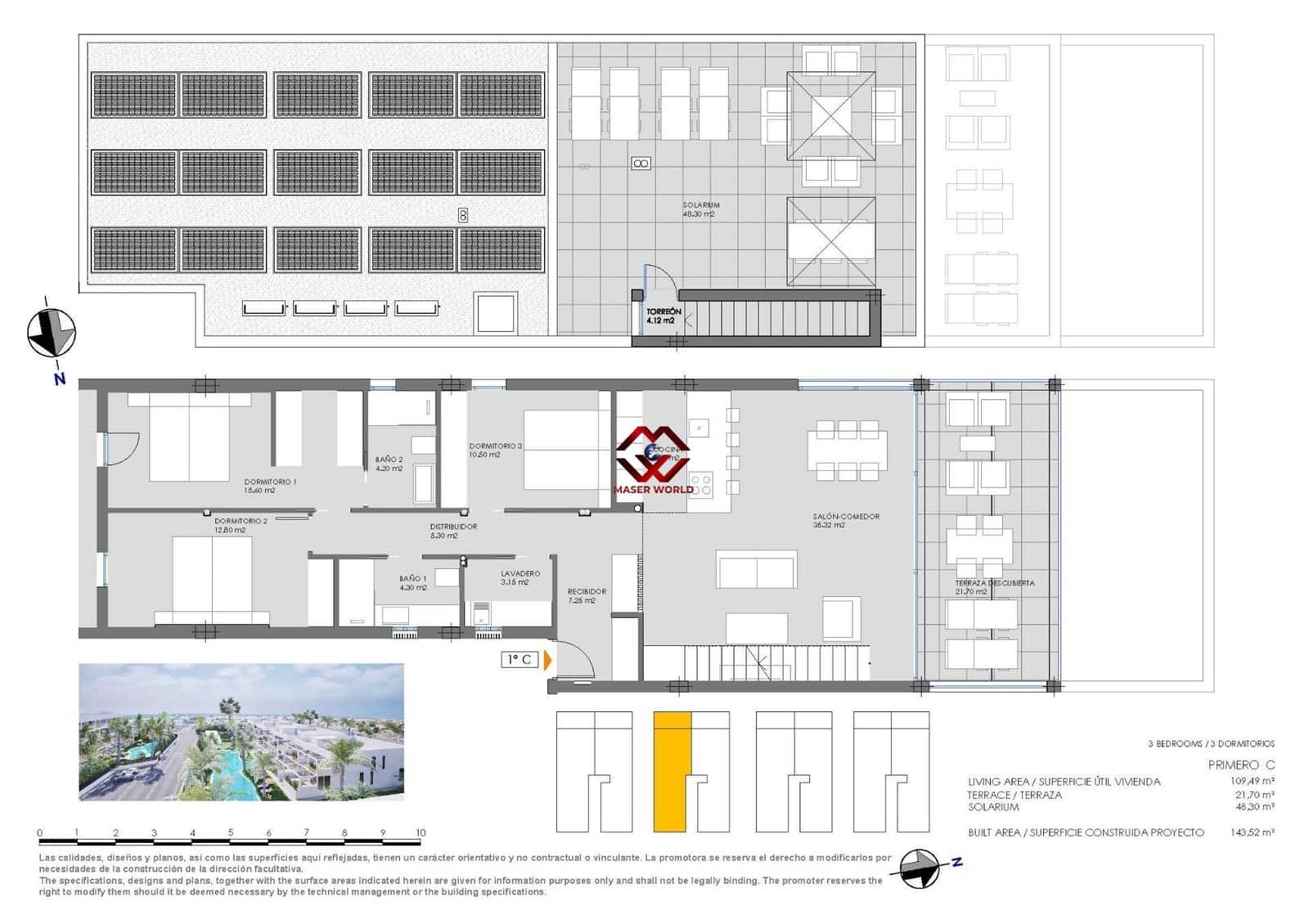3 slaapkamer Bungalow te koop in Mar de Cristal met zwembad garage - € 565.000 (Ref: 9818131)