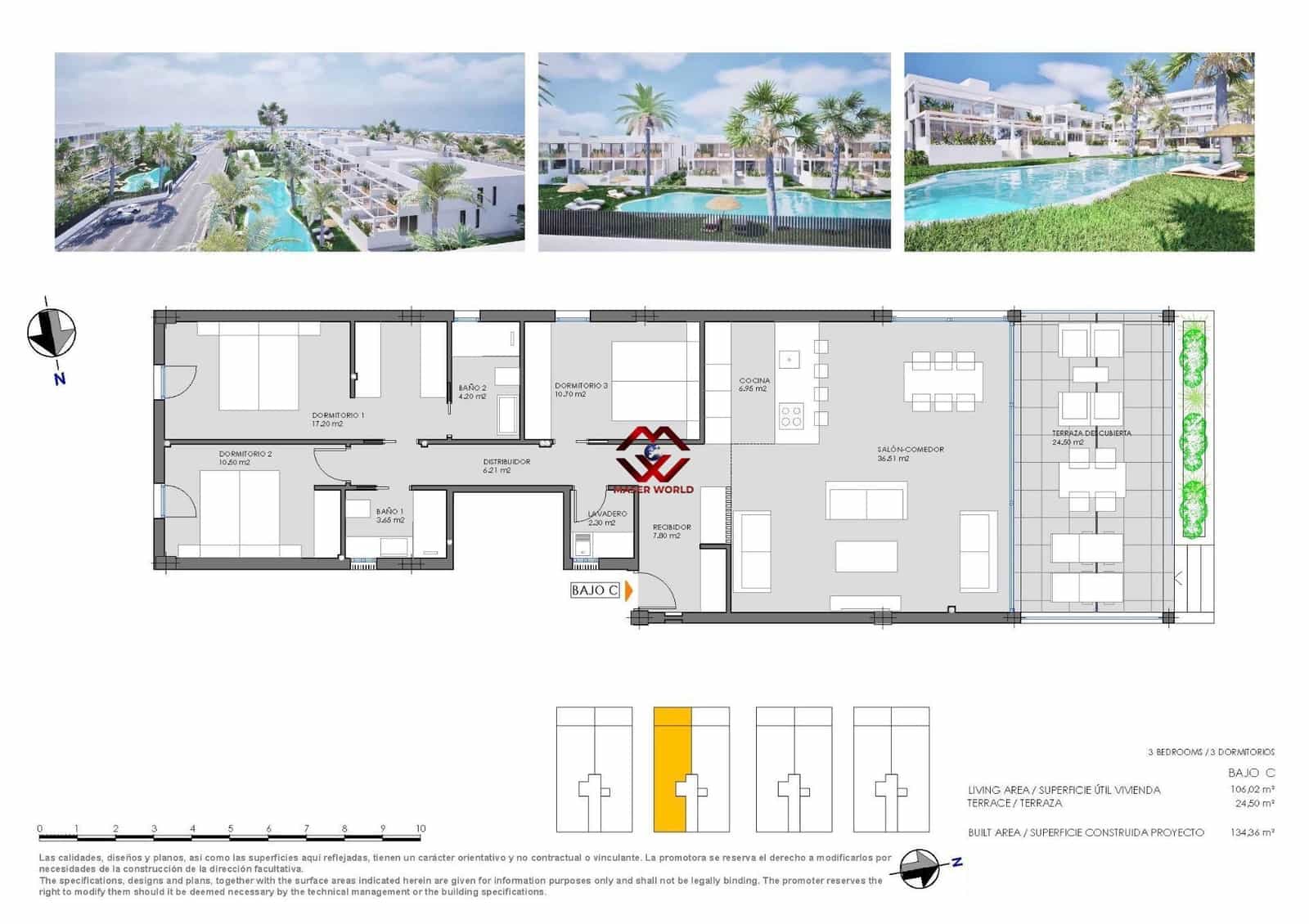 3 soverom Bungalow til salgs i Mar de Cristal med svømmebasseng garasje - € 525 000 (Ref: 9820439)