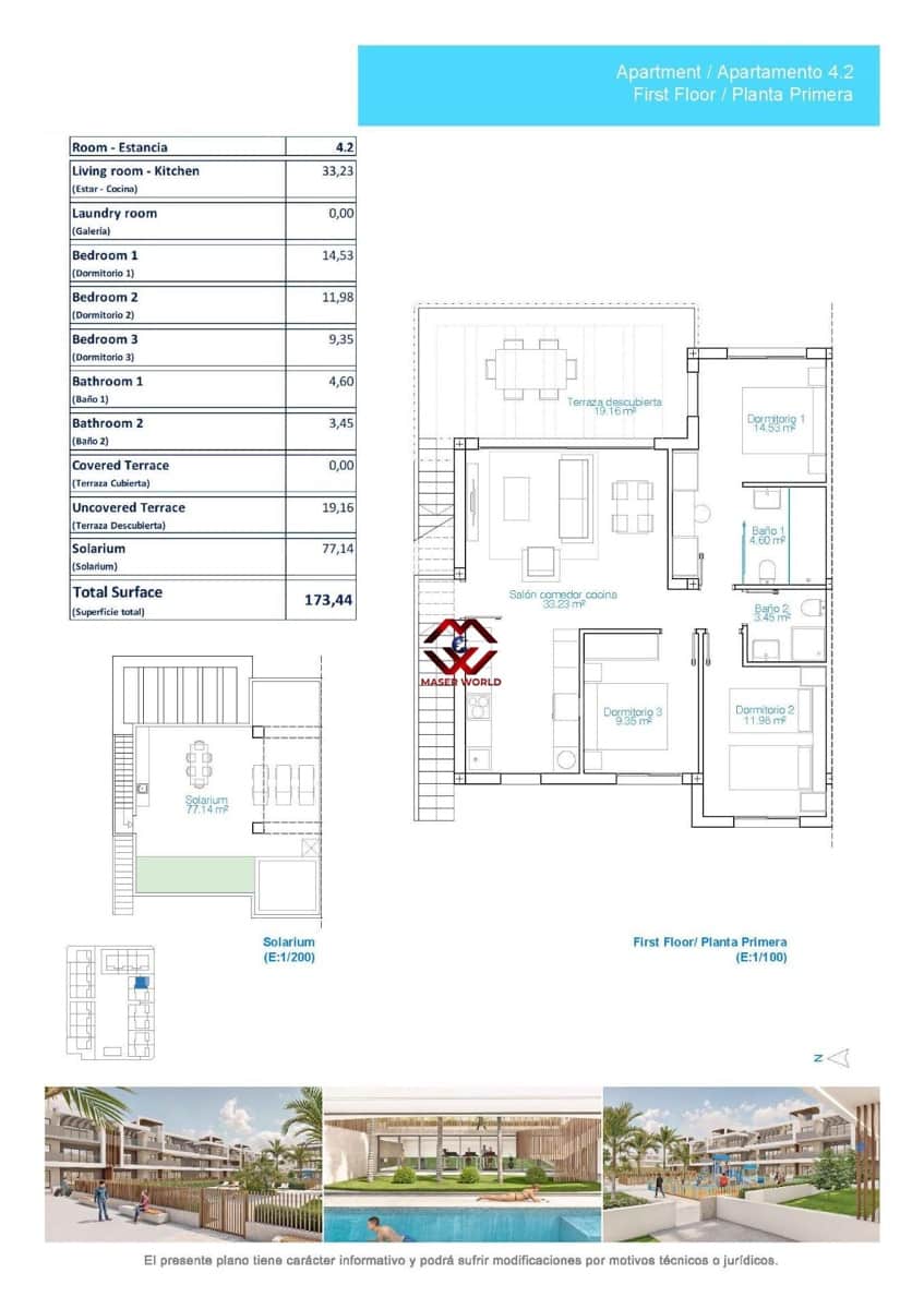 3 soverom Bungalow til salgs i Torre de la Horadada med svømmebasseng garasje - € 569 900 (Ref: 9855372)