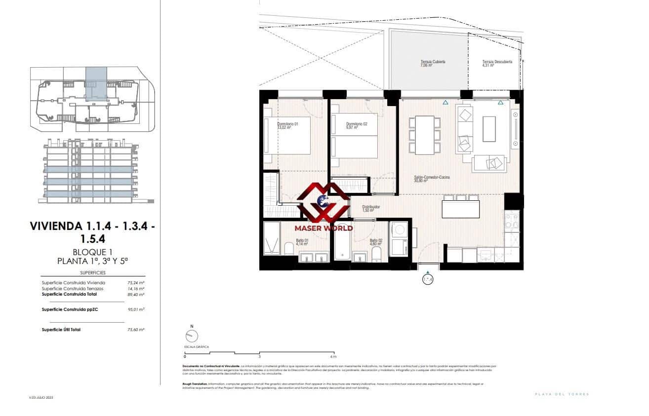 2 bedroom Apartment for sale in La Villajoyosa / Vila Joiosa with pool - € 424,000 (Ref: 9855376)