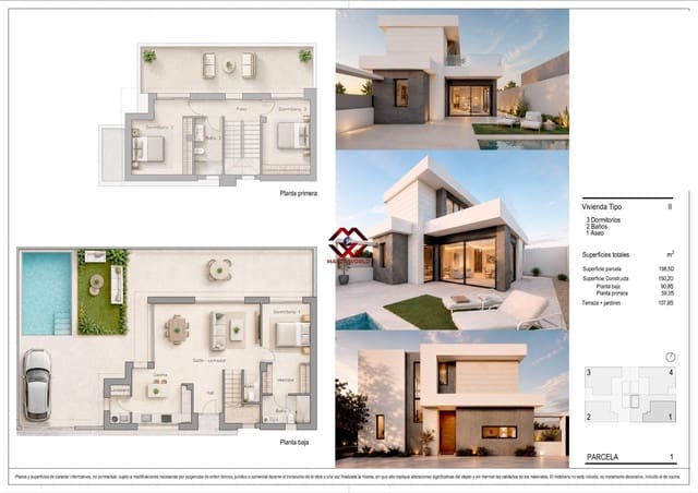3 slaapkamer Villa te koop in Pilar de la Horadada met zwembad garage - € 495.000 (Ref: 9910978)