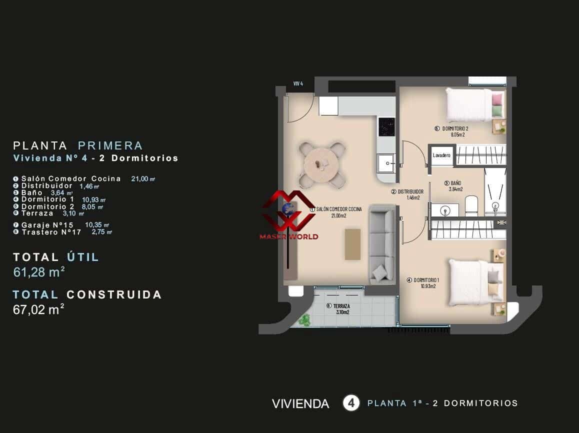 2 sypialnia Apartament na sprzedaż w Torrevieja z basenem garażem - 287 000 € (Ref: 9927343)