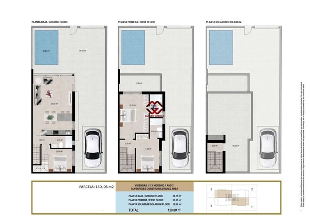 3 soveværelse Villa til salg i Santiago de la Ribera, San Javier med swimmingpool garage - € 376.500 (Ref: 9927345)