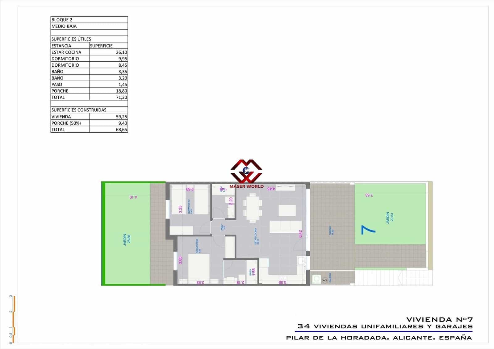 2 soveværelse Bungalow til salg i Pilar de la Horadada med swimmingpool garage - € 299.900 (Ref: 9949722)