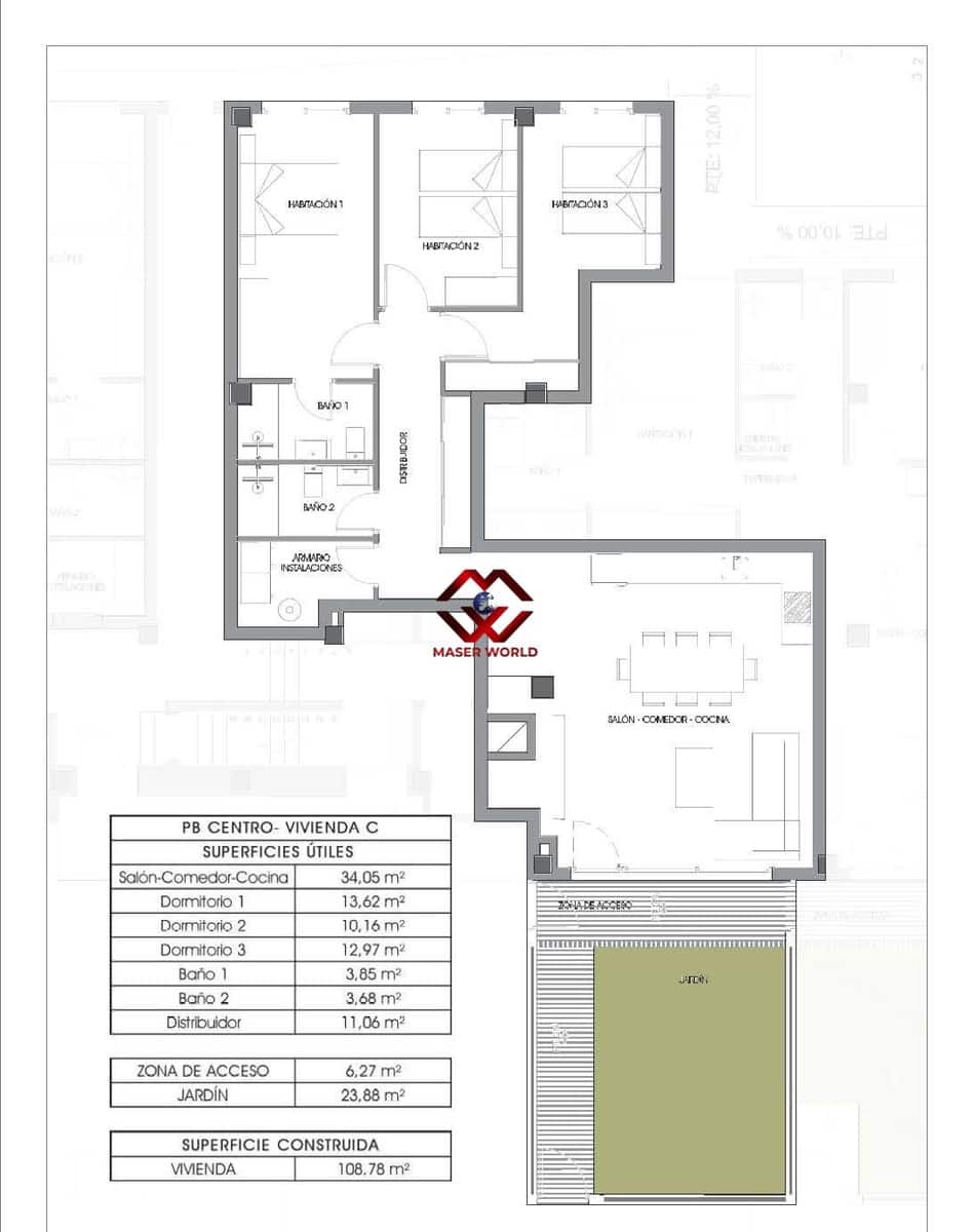 3 bedroom Apartment for sale in La Villajoyosa / Vila Joiosa - € 335,000 (Ref: 9954194)