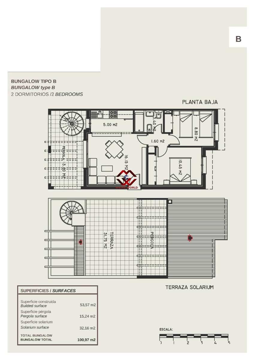 2 chambre Bungalow à vendre à Calpe / Calp avec piscine garage - 270 000 € (Ref: 9955117)