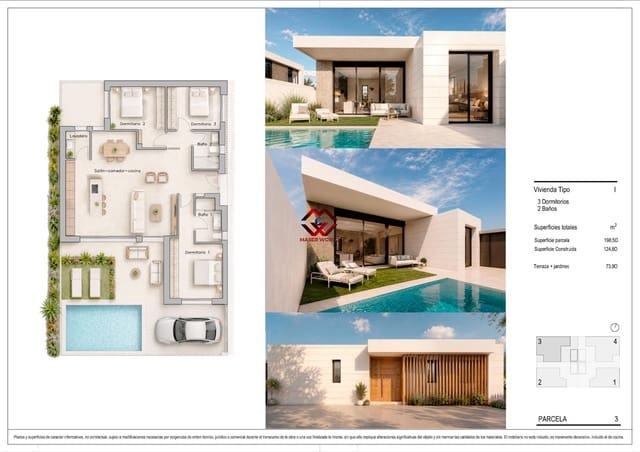 3 bedroom Villa for sale in Pilar de la Horadada with pool garage - € 475,000 (Ref: 9955119)