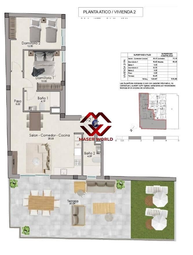2 sovrum Takvåning till salu i Santa Pola med pool garage - 365 000 € (Ref: 9978776)
