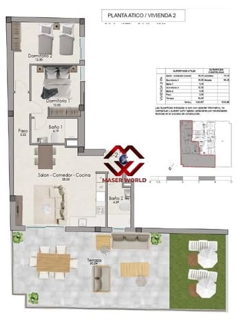 2 bedroom Penthouse for sale in Centro, Santa Pola with pool garage - € 365,000 (Ref: 9978776)