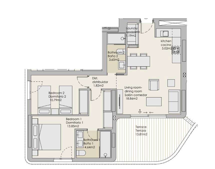 2 soverom Leilighet til salgs i Torre del Mar med svømmebasseng - € 371 000 (Ref: 9751930)
