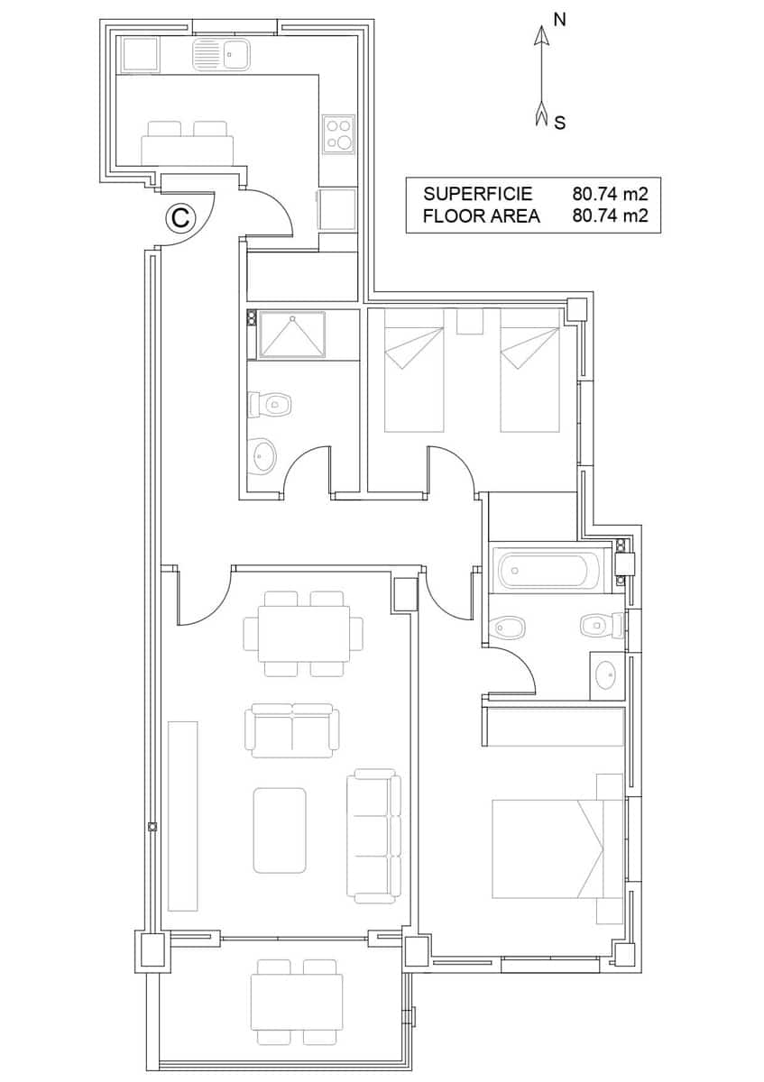 Piso de 2 habitaciones en Algarrobo en alquiler con piscina - 1.100 € (Ref: 9778040)