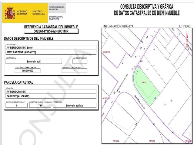 Bouwgrond te koop in Parcent - € 260.000 (Ref: 4645652)