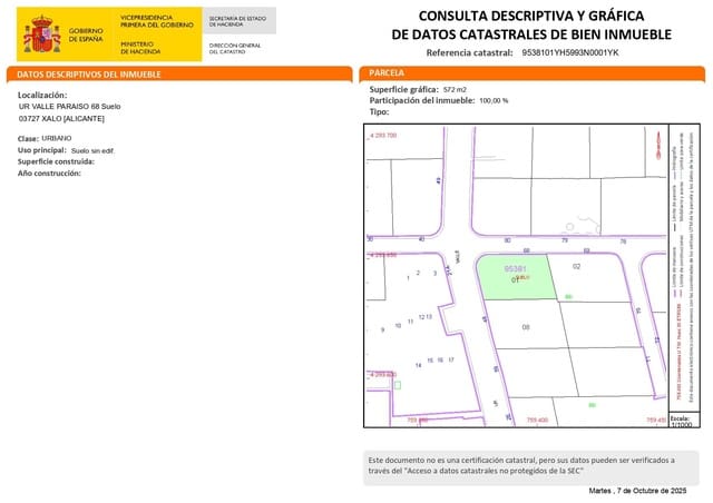 Bouwgrond te koop in Jalón / Xaló - € 120.000 (Ref: 9293842)