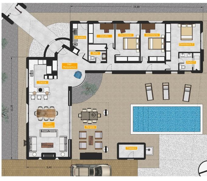 Chalet de 3 habitaciones en Polop en venta con piscina - 655.000 € (Ref: 9537685)