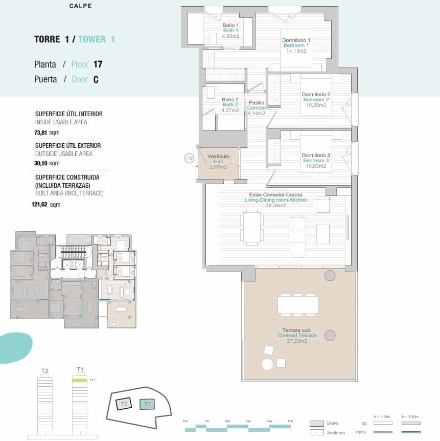 3 camera da letto Appartamento in vendita in Calpe / Calp con piscina - 890.000 € (Rif: 9569771)
